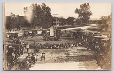 RPPC Willoughby Marks WWI Memorial Apalachicola FL Model T Flags Adults Children picture
