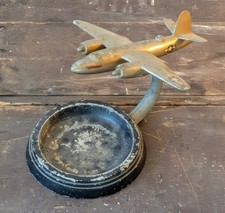 Vintage WW2 Era 1940s Bronzart B-26 Marauder Airplane Ashtray - Needs Repair picture