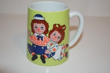 VINTAGE 1971 RAGGEDY ANN & ANDY MUSIC BOX MUG BOBBS-MERRIL picture