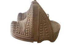 Antique 19th c. Chilean Huaso Horse Estribos Stirrups - Carved Wood picture