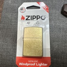 Zippo Gold Brush Brass windproof Lighter BRAND NEW In Package  picture