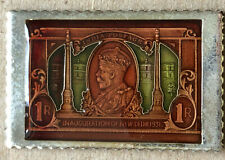 MC Enamel 1931 Indian Postage 1 Rupee Sterling Silver Stamp Bar 9500 mtg picture