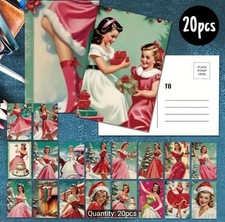 20 Piece Vintage Christmas Postcard Pack Santa Angels Ornaments Holiday picture