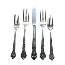 5 Pcs Vtg Versailles MSI Japan Flatware Stainless Dinner Salad Fork Knife MCM A+ picture