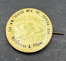 Antique Wm. Schick Mfg. Co. Topeka, KS Celluloid Pinback button picture