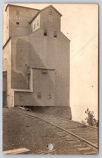 Neola Grain Elevator Thomson Illinois Railroad As-Is Hole Punch Real Photo RPPC picture