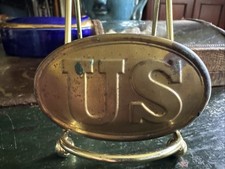 antique authentic CIVIL WAR (BRASS & lead ) UNION oval Belt Buckle ~ UNISSUED picture
