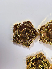2 Vintage French Honor Medals Departmental Communal Gold Tone Rooster 1988 picture