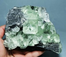 Natural Green Cubic Fluorite Crystal Quartz Mineral Specimen China picture