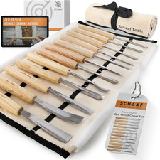 12-Pc Wood Chisel Set with Gouges, Cr-V 60 Steel picture