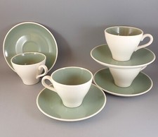 Harker Sage Green Ivy Wreath Cup & Saucer Sets (4 Pair) Harkerware picture
