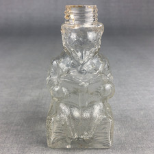 Antique 1890s Bottle Teddy Roosevelt Bear or Learned Fox Figural Reading Candy picture