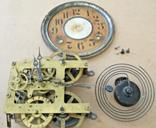 EXTREMELY RARE 1905 INGRAHAM KEUKA CLOCK MOVEMENT - DIAL -GONG PARTS/REPAIR picture