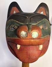 Signed Rich LaValle Signed Tlingit Northwest Coast Carved Wood Bear Face Rattle picture
