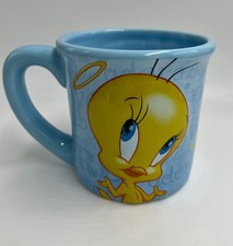 Tweety Bird 3D Coffee Mug 💯 Percent Angel Blue 2002 Warner Brothers Halo picture