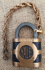 Nice Vintage Yale & Towne Super Pin Tumbler Brass Lock Old Padlock - No Key picture