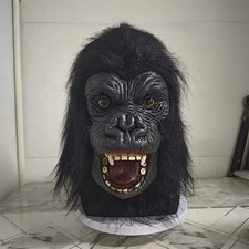 Vivid King Kong Gorilla Mask Horror Monster Latex Mask With Wig Halloween picture