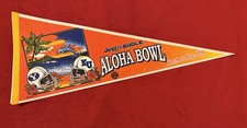 Vintage 1992 Aloha Bowl 29 Inch Pennant BYU vs Kansas Brigham Young University picture