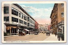 Pawtucket Rhode Island RI Main Street Downtown Pool Hall Postcard c1915 to 1920s picture