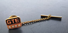 Vintage GTE 10K  Tie Tack Pin 4 Diamond Service Award with Gold Tone Bar Chain picture