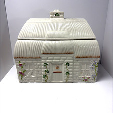 Belleek Cottage Cookie Jar 11th Anniversary Show *Rare* Vintage Irish Porcelain picture