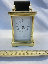 Vtg Swiss Made Matthew Norman 11 Jewel Hand Wind Luxury Table Carriage Clock picture