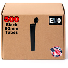 90mm Black Pop Top Tubes 500 Bulk | Pop Top Cones Raw | 1 1/4 .5g | Half G picture