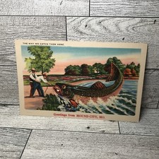 Vintage Mound City Missouri Fishing Greetings Ephemera Memorabilia Souvenir picture