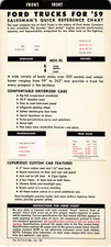 Vintage 1959 Ford trucks Salesman Quick Reference Chart picture