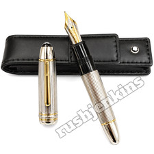 HOT MONTBLANC Meisterstück Solitaire Silver 149 Fountain Pen w/ Box Rare picture