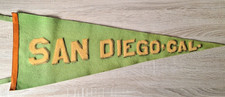 Vtg 1930s SAN DIEGO CAL Felt Pennant Flag Sewn Letters Merrill Ave Cloth Tag US picture