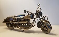 Vintage Handcrafted Metal Motorcycle - Swivel Front Handlebars & Wheel  11