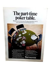 1970 Samsonite Poker Table Vintage Magazine Print Ad Game Room picture