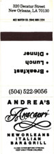 Andrea's Anacapri New Orleans LA Italian Bar Grill Vintage Matchbook 1970s picture