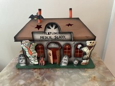 Vintage 1999 Spooky Hollow Haunted FLATLINER Medical School Tin Candle Holder picture