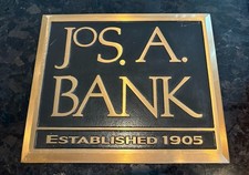 Vintage Jos. A. Banks Solid Brass Plate Display Sign 18” X 15” 24.5 Pounds picture
