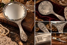 Antique Foster & Bailey Sterling Silver Hand Mirror Circa 1900 picture