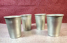 4 Pcs Aluminum Tumblers Drinking Glasses Vintage Retro Metal Cup picture
