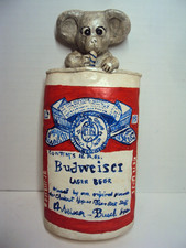 Vintage Chalkware/Ceramic Beer Can Art HTF 1970's Bar Advertising Budweiser picture