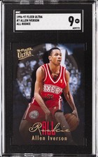 1996-97 FLEER ULTRA ALL ROOKIE #7 ALLEN IVERSON SGC 9 picture