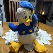 Vintage 1960s Disney Donald Duck Rubber Face Plush California Stuffed Toys Tag picture