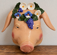 Vintage 1988 Sonja Magill Ceramic Pig Head Wall Sculpture – Santa Cruz, Californ picture