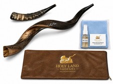 Shofar Yemenite Kudu Horn Set XXL 40”-44” + Free Blesbok Kosher  picture