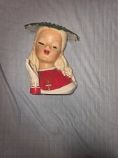 Vtg NAPCO CX2708 1957 Lady Head Vase Christmas AS IS. picture