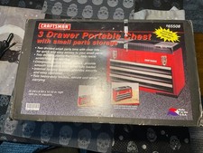 New NOS SEARS CRAFTSMAN 3 DRAWER PORTABLE STEEL TOOL CHEST BOX 65508 USA picture