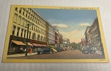 Vintage Linen Postcard Ford Street Looking East Ogdensburg NY Unposted picture