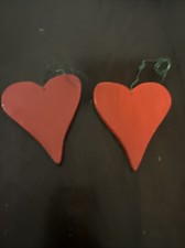 1994 Nancy Thomas Grace Hearts Folk Art Decor Yorktown Lot Of 2 picture