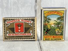 Rare Antique Danzig Lidkopings Sweden Full Matchbox Lot 1930s Safety Matches picture
