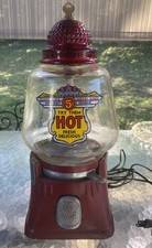 Silver King 5 Cent Vending Machine Hot Peanuts 1940s Red top With Key Heat Works picture