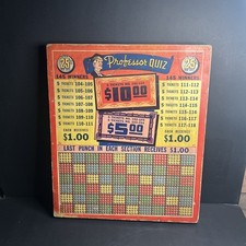 Professor Quiz vintage punchboard gambling game Unused picture